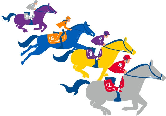 An awesome horserace illustration