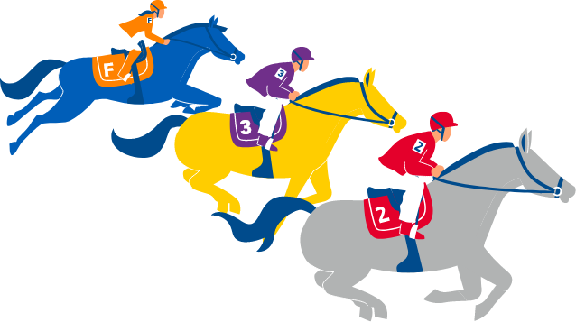 An awesome horserace illustration